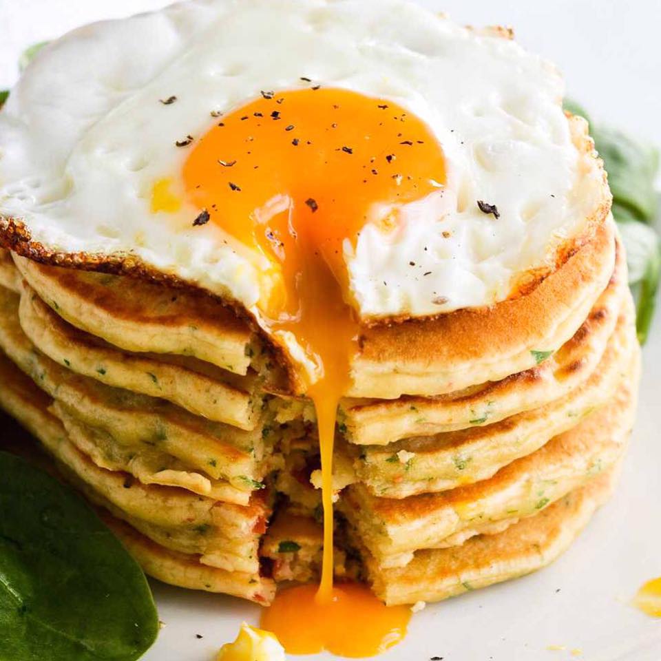 Savoury Pancakes with Fried Egg