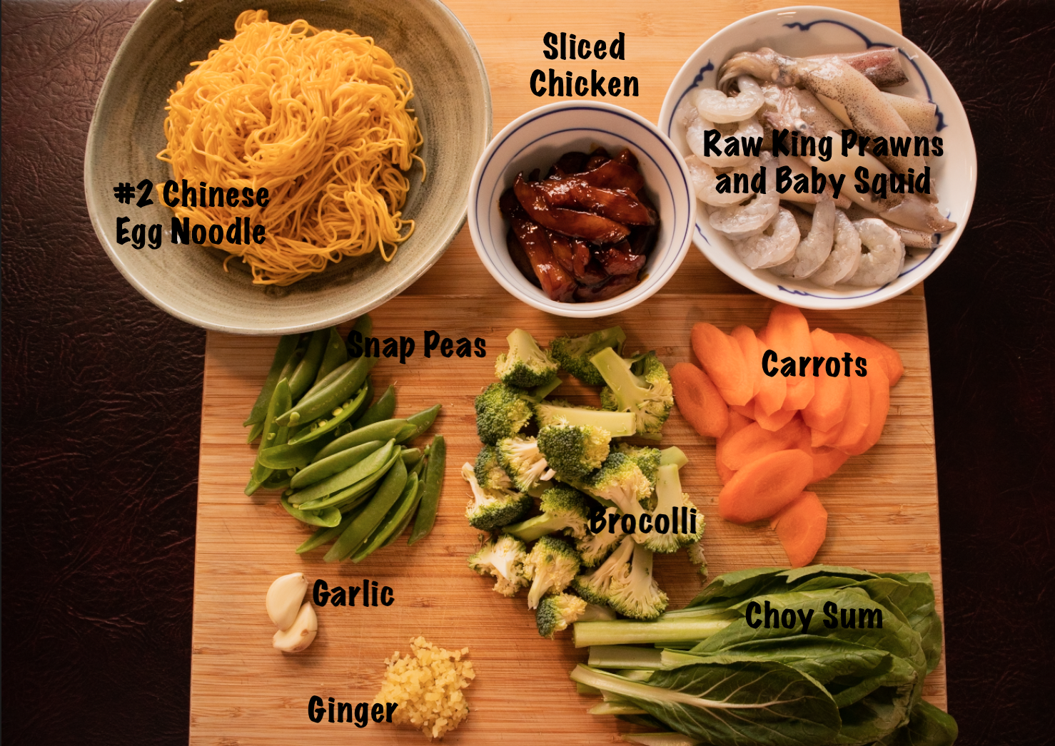 Ingredients for crispy fried noodles